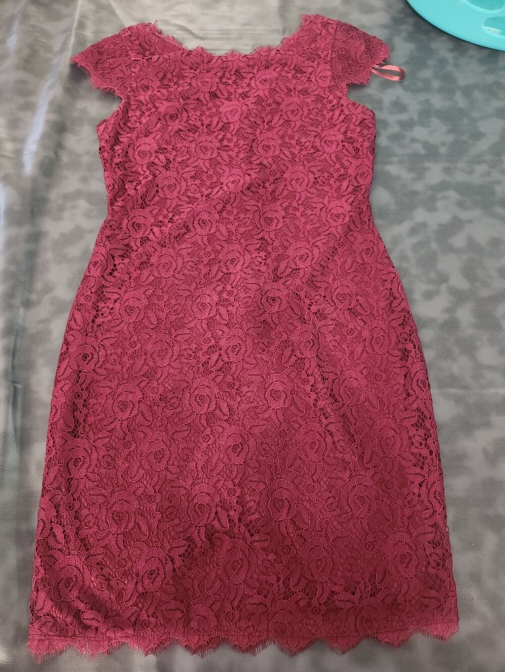 Eliza J Rose Lace Midi Dress in Raspberry